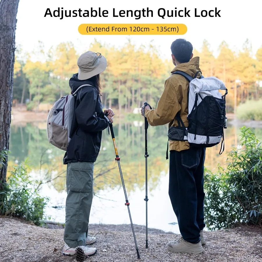 أقطاب رحلات قابلة للطي من Naturehike قابلة للتعديل وخفيفة الوزن من الألومنيوم لامتصاص الصدمات مع أحزمة معصم لـ Hikin