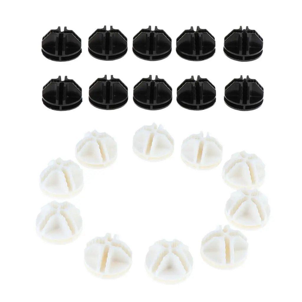 Black Plastic Grid Connectors with Reinforced Cross Design for Wire Storage Cube Assembly and Wardrobe Organization
