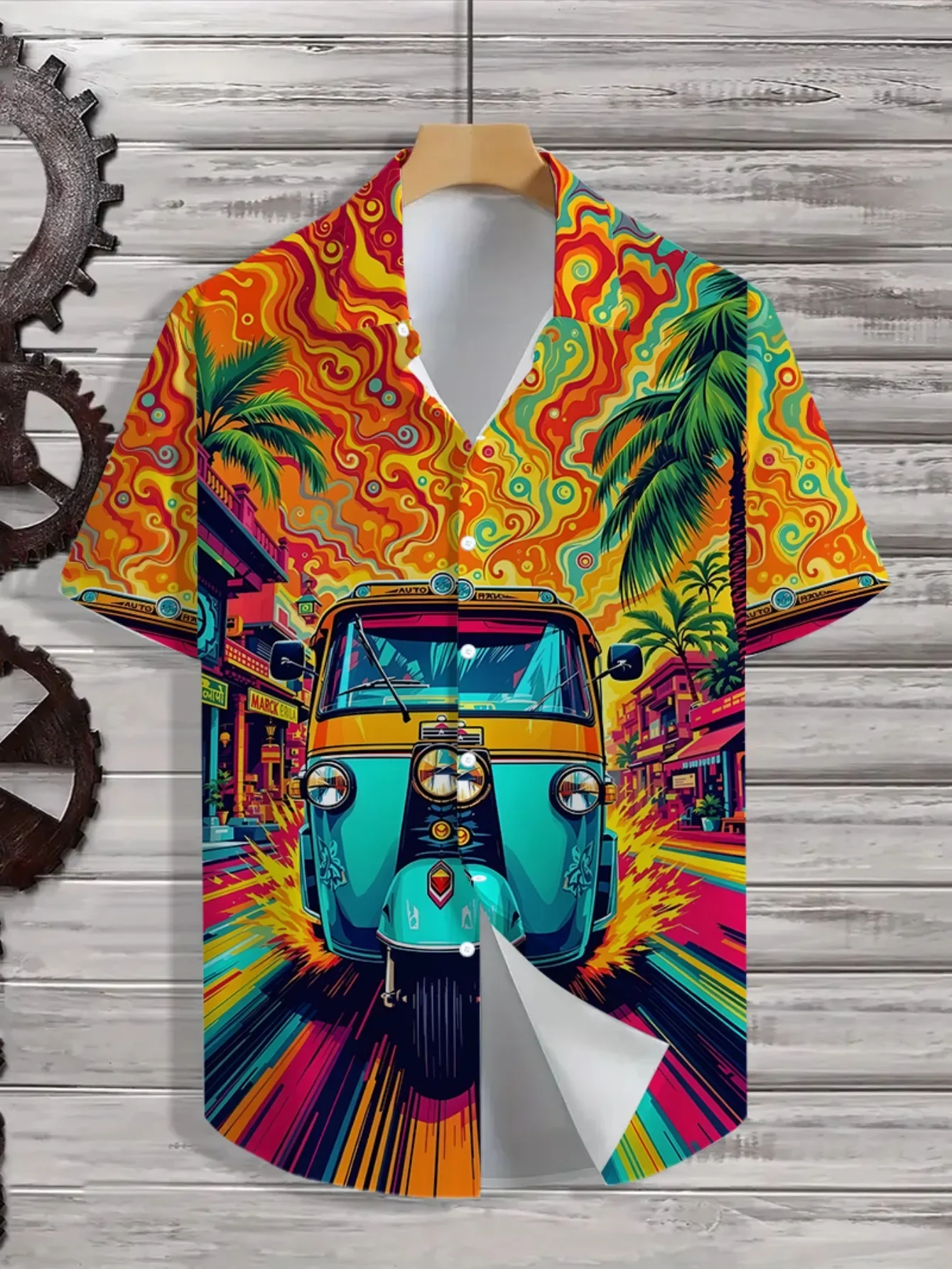 High Street Urban Hawaiian Shirt For Men Summer Man Short Sleeve Graphic Print Casual Fashion Streetwear Outfits