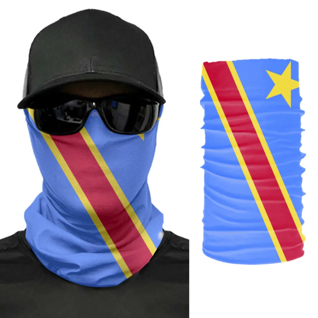 2022 Democratic Republic of Congo Flag Scarf Neck Face Mask Unisex Fashion Neck Warmer Seamless Bandana Headwear Cycling Hiking