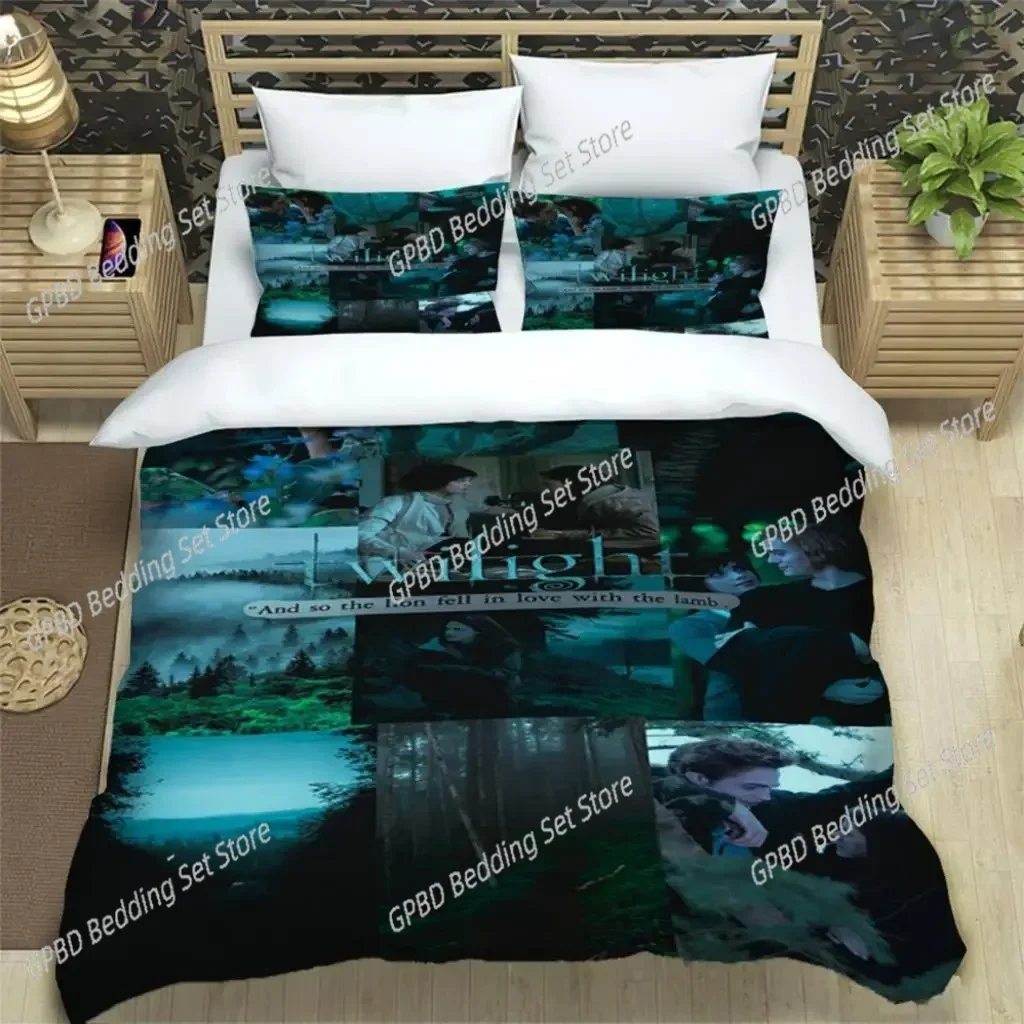 Twilight Print Three Piece Bedding Set Fashion Article Boys Or Adults For Beds Quilt Covers Pillowcases Bedding Set Gift
