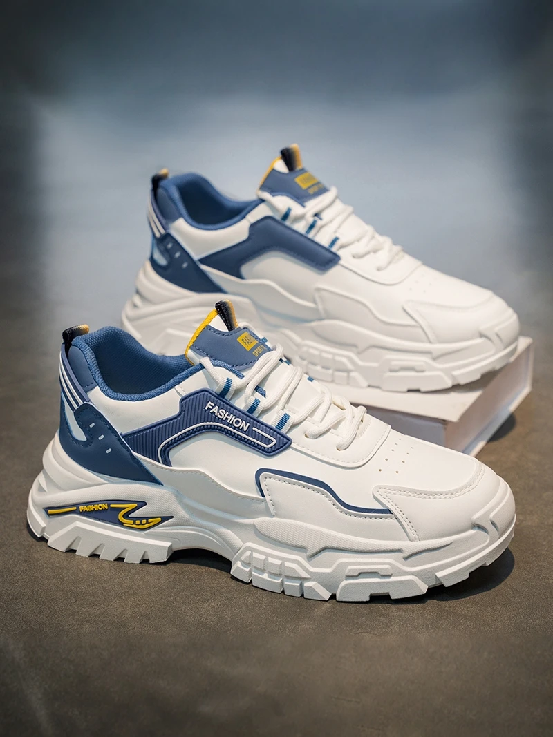 Men's Fashion Sports Shoes 2026 Spring Seasonal Outdoor Anti-slip Thick Bottom Heightening Dad Shoes Casual Style Mesh Inner