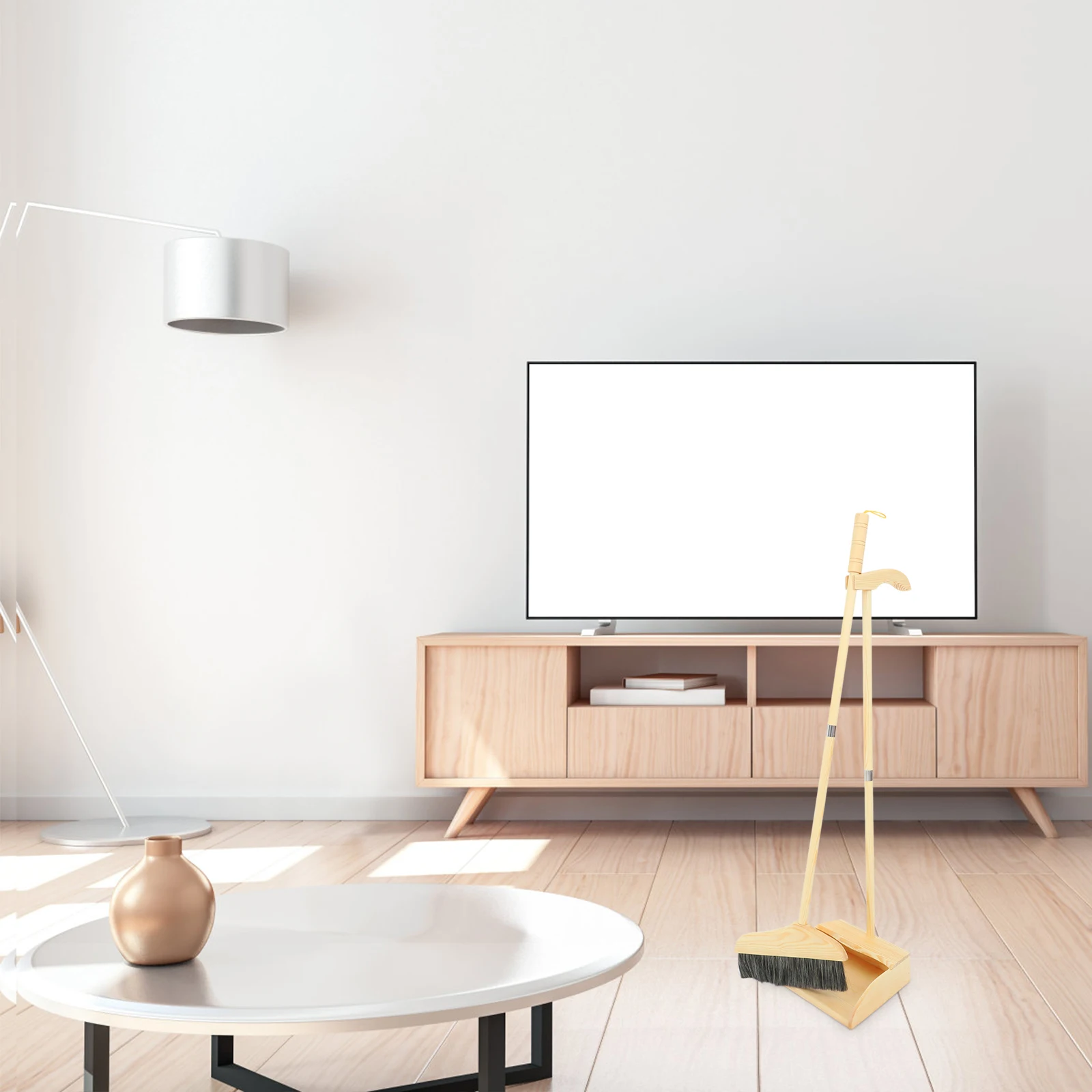 

1Set Soft Bristle Broom Dustpan Set Dustpan Upright Design for Household Garage Sidewalk Cleaning Kit Hair Broom