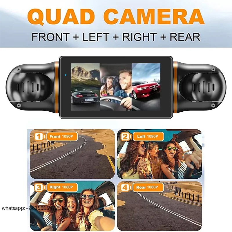 โรงงานโดยตรงสี่การบันทึก 1080P Wifi ด้านหน้าและด้านหลังซ้ายและขวาสี่การบันทึกกล้องบันทึกการขับขี่