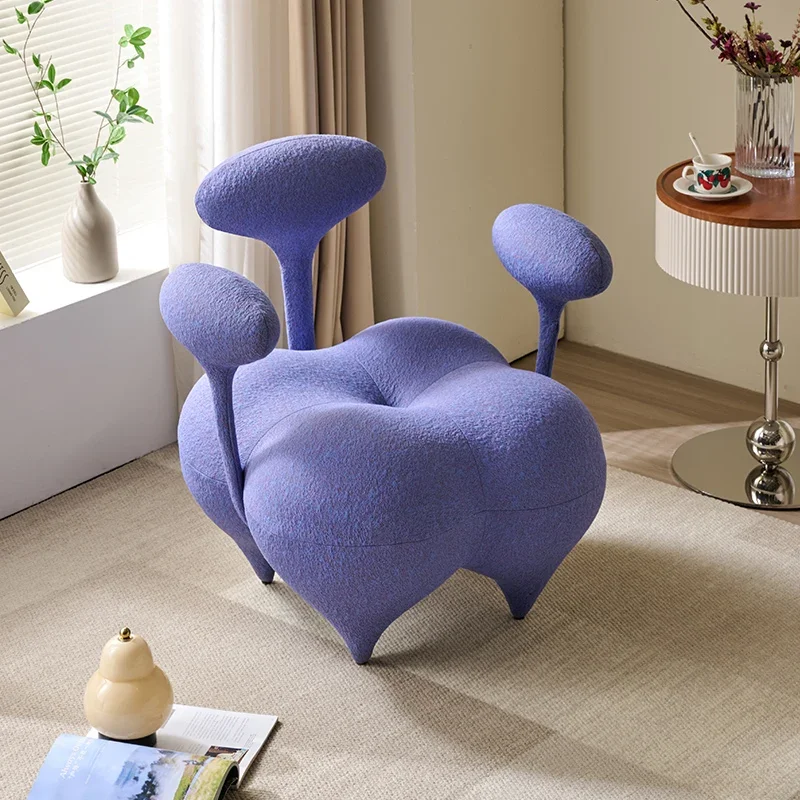 

Sofa chair Nordic light luxury cream style single lazy sofa
