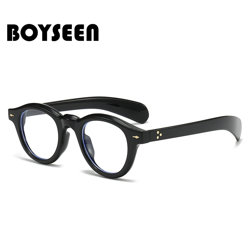 Очки BOYSEEN в круглой оправе, синие легкие очки для мужчин и женщин, винтажные черные леопардовые очки в оправе Can Do, очки по рецепту