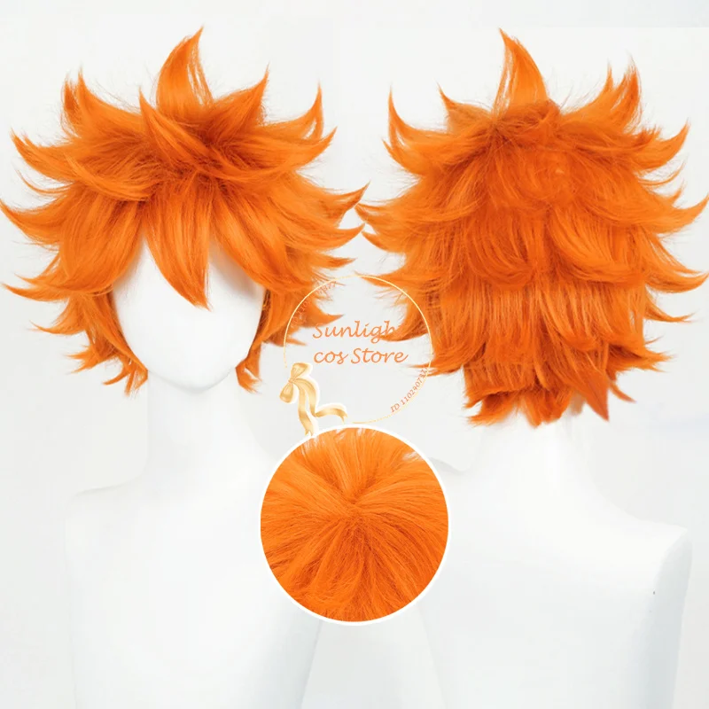 

Anime Hinata Shoyo Cosplay Wig Fluffy Orange Shoyo Hinata 30cm Wigs Heat Resistant Synthetic Hair Halloween Party Wig + Wig Cap