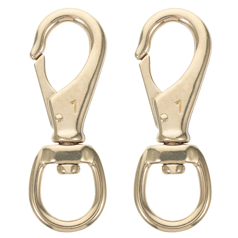 

2pcs Solid Brass Swivel Hook 360 Degree Heavy Duty Keychain Lanyard Clip For Dog Harnesses Leashes Bags Hardware Outdoor