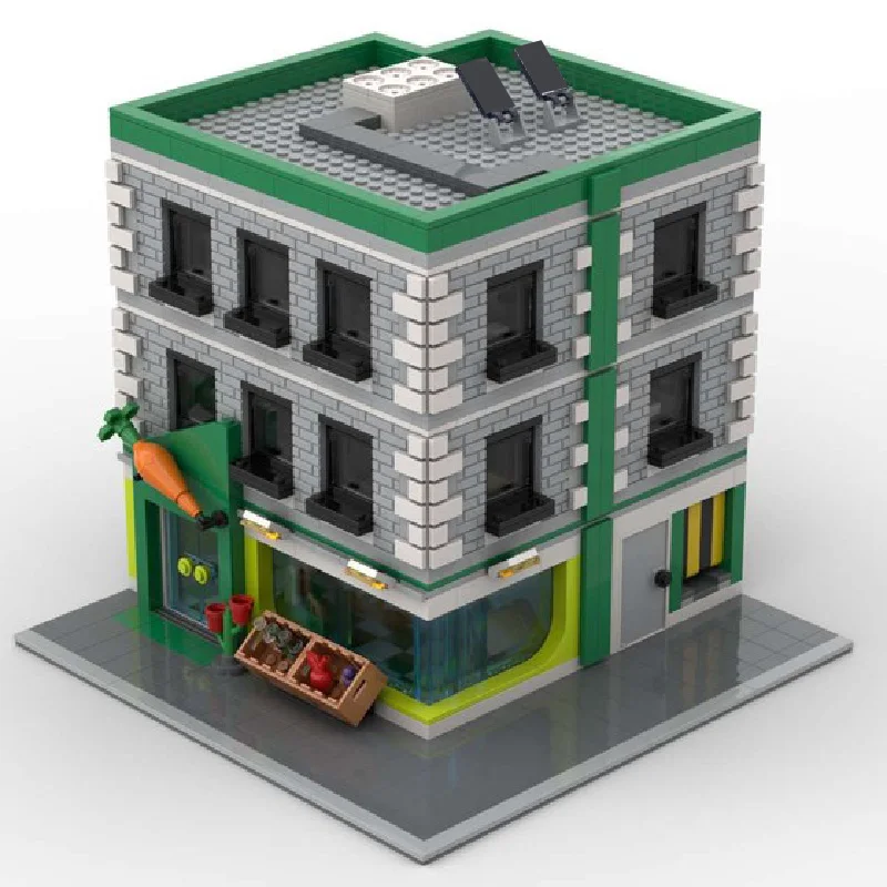 1724 Parti MOC Creative City Street Negozio di generi alimentari di lusso Modello Architettura Building Blocks Bambini fai da te Assemblaggio Mattoni Giocattoli Regali