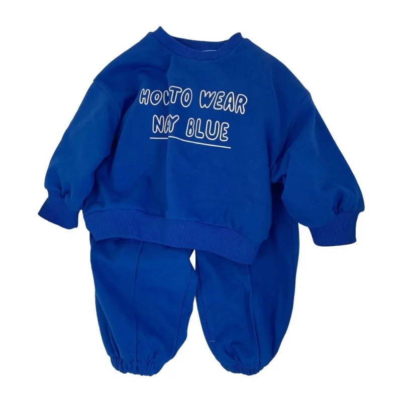 1-8T Boys Girls Pullover Pants 2 Pieces Set Spring Autumn Sweatshirt Pullover And Pants 2pcs Suit Children Top Bottom Tracksuit