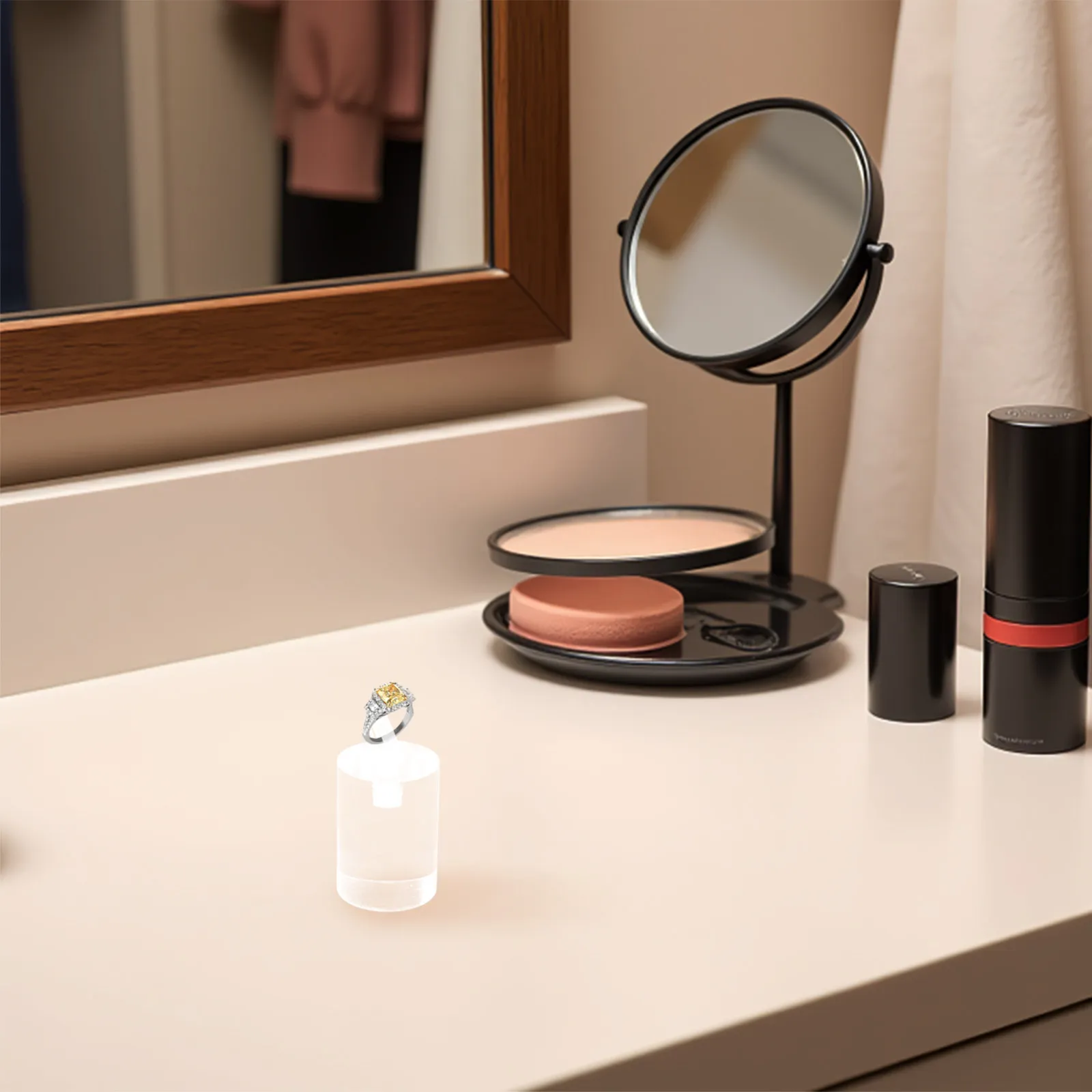 

Набор из 6 прозрачных акриловых подставок для колец, держатели для демонстрации ювелирных изделий на один палец, органайзеры для продажи