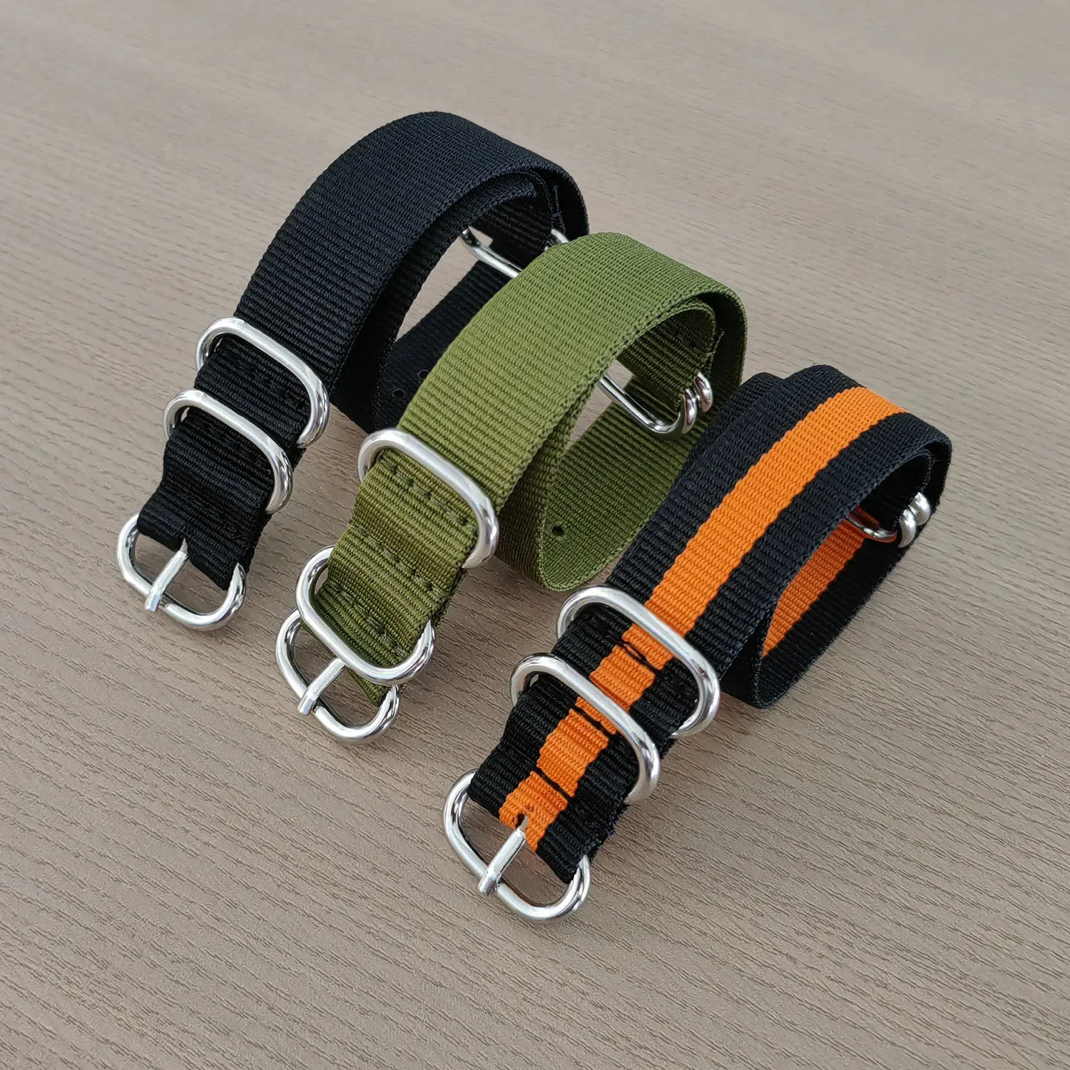 Nylon Strap 18mm 20mm 22mm 24mm Stainless Steel Solid Bracelet Military Fabric Nylon Watch Woven Band Buckle Belt