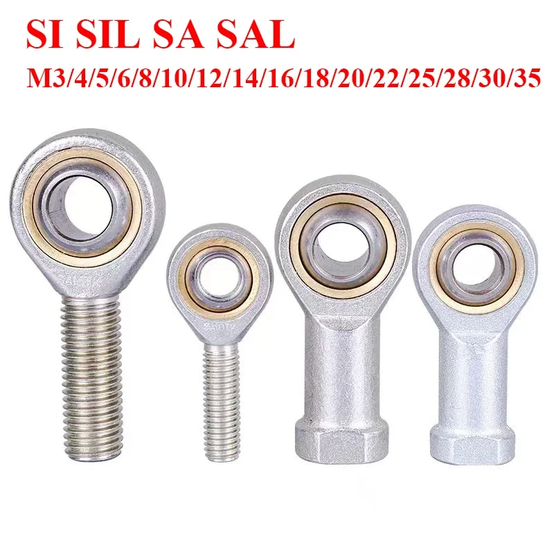 SI SIL SA SAL 3 4 5 6 8 12 14 16 18 20 22 25 28 30T/K Universal Ball Joint Male Female Thread Left Fish Eye Rod End Bearing