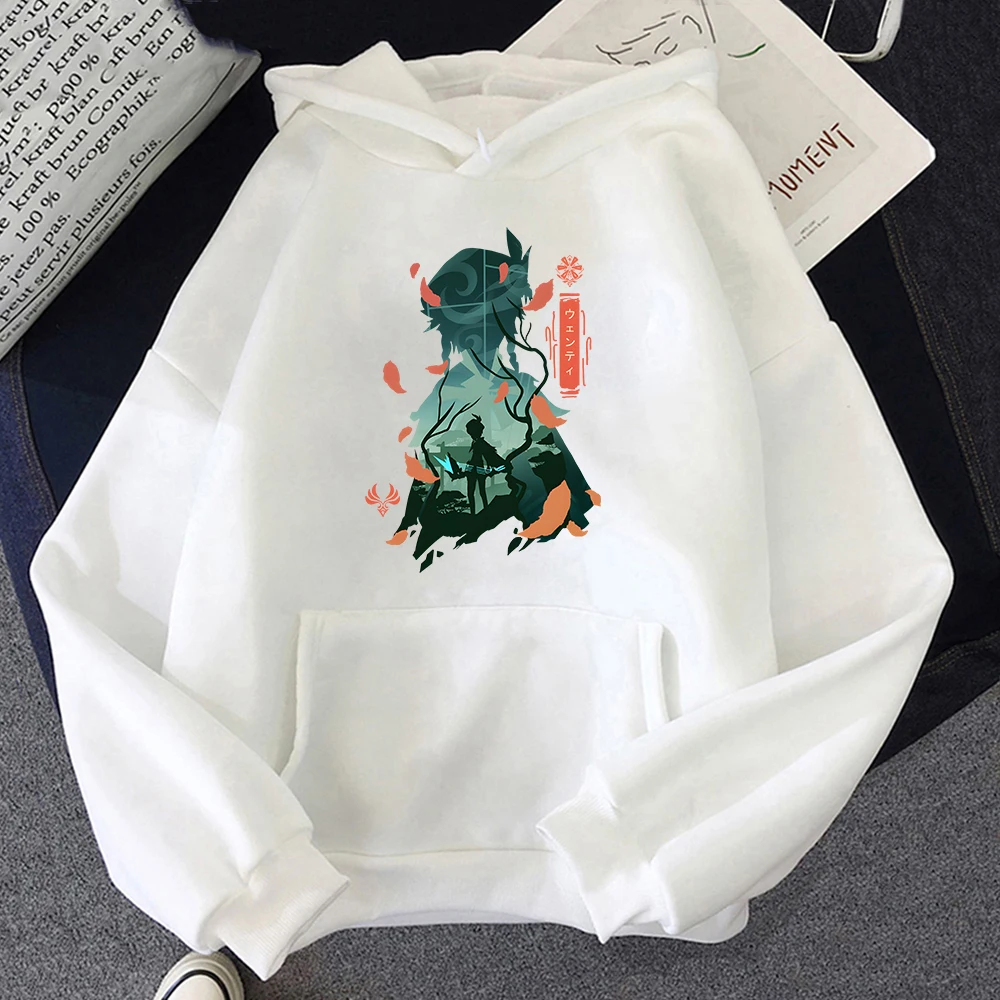 

Genshin Impact Hoodie Game Graphic Hoody Hip Hop Sweatshirt Streetwear Long Sleeve Clothes Venti Print Pullovers Y2K Streetwear