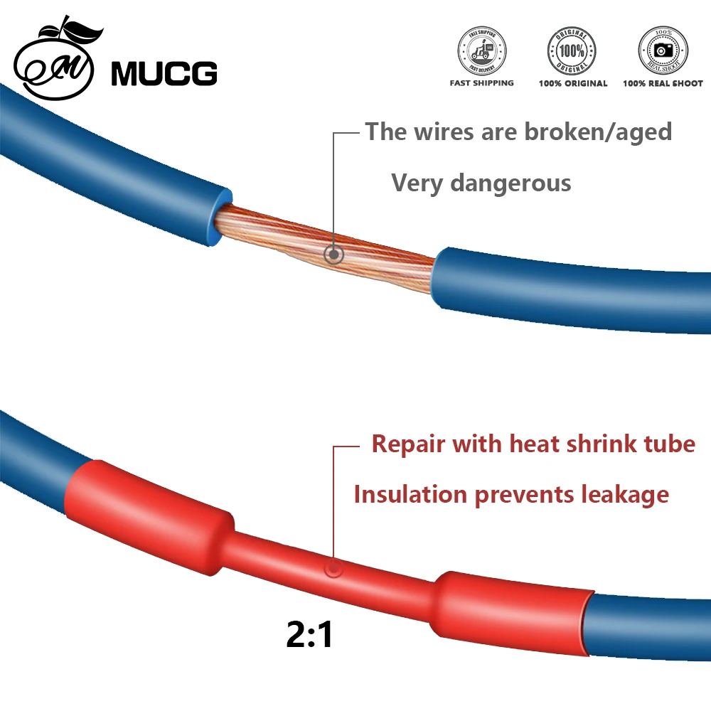 5M/10M Heat-shrink Tubing Heat shrink tube Wire Repair Protector Cable Connector Insulation Sleeving Black Red Termoretractil