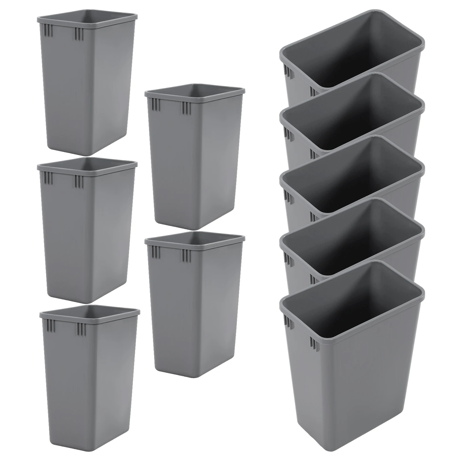 

10 Pack 35 QT Pull Out Bin Easy To Clean Pull Out Under Sink Garbage Bin 14x18x9inch for Bathroom Office Living Room Home
