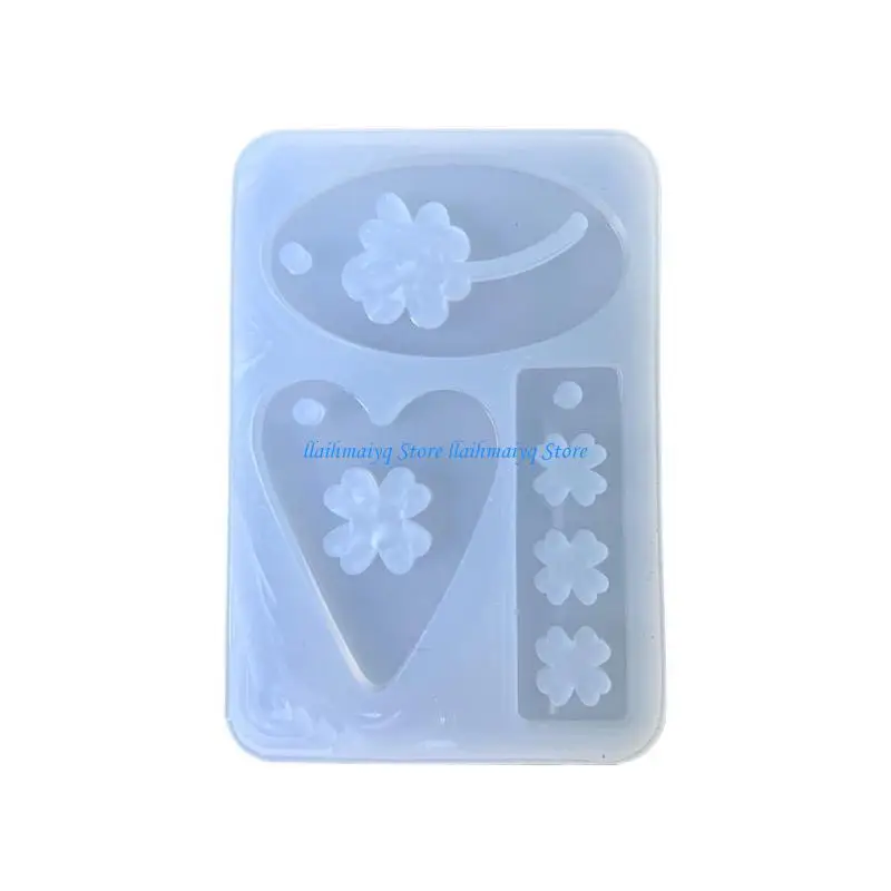 

573B Clovers Pendant Mold Epoxy Resin Handmade Jewelry Charm Mould Flexible Silicone Jewelry Accessories Making Mould
