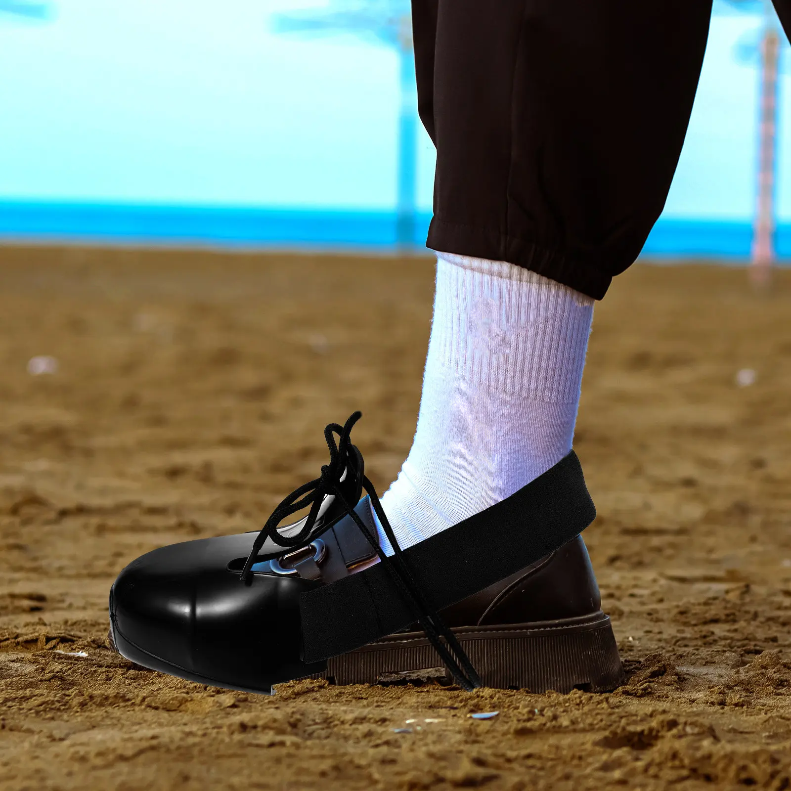 

1Pair Universal Fit Safety Overshoes with Steel Non-Slip Sole Heavy Duty Foot Protection for Industrial Sites Auto