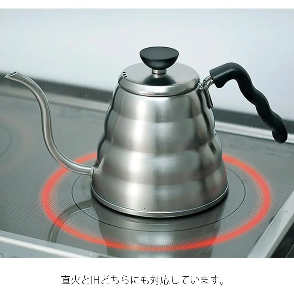 V60 Buono Drip Kettle Stovetop Gooseneck Coffee Kettle 1.2L Stainless Steel Silver