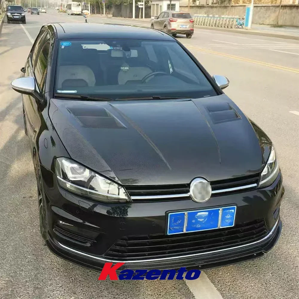 For VW GOLF 7 7.5 R GTI AS Style Carbon Fiber Cooling Vented Front Hood Bonnet