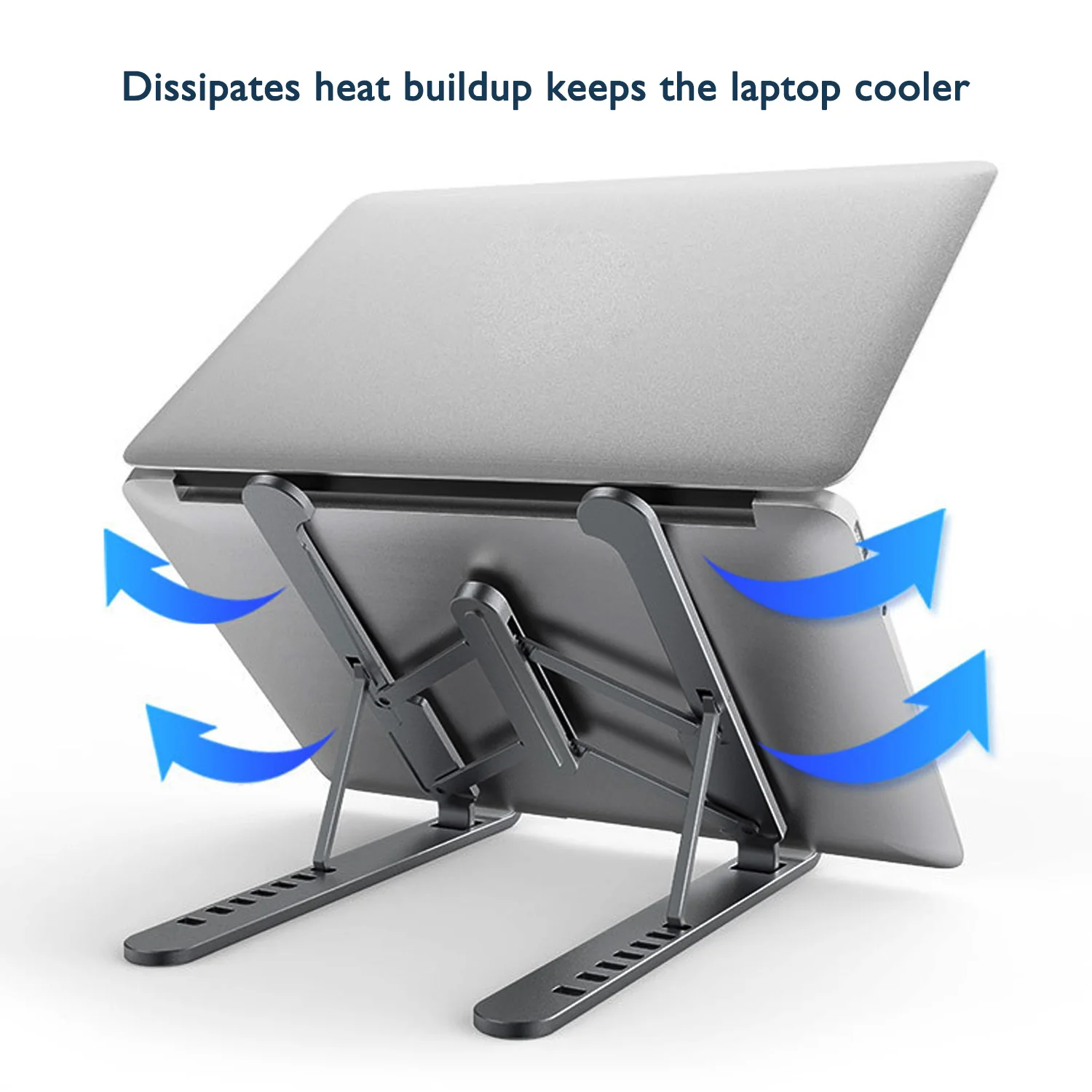 Portable Ergonomic Folding Laptop Cooling Stand Holder Rack with 7 Adjustable Height Notebook Computer Tablet