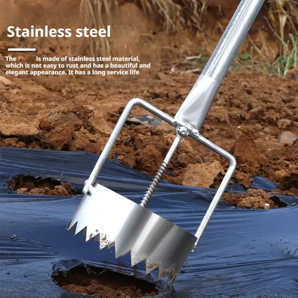 1 szt. Metalowa ściółka dziurkacz sadzenie warzyw rolniczy łamacz folii folie z tworzyw sztucznych przebicie niezbędne w ogrodnictwie