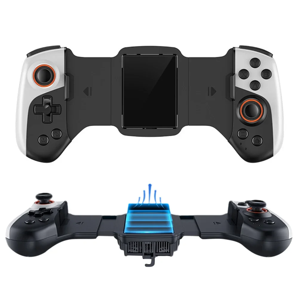 Controlador de jogos móvel sem fio, Tipo C Cooling Cell Phone Gamepad, Joystick para iPhone, Android Phone, Switch, PC, 2 em 1, 300mAh