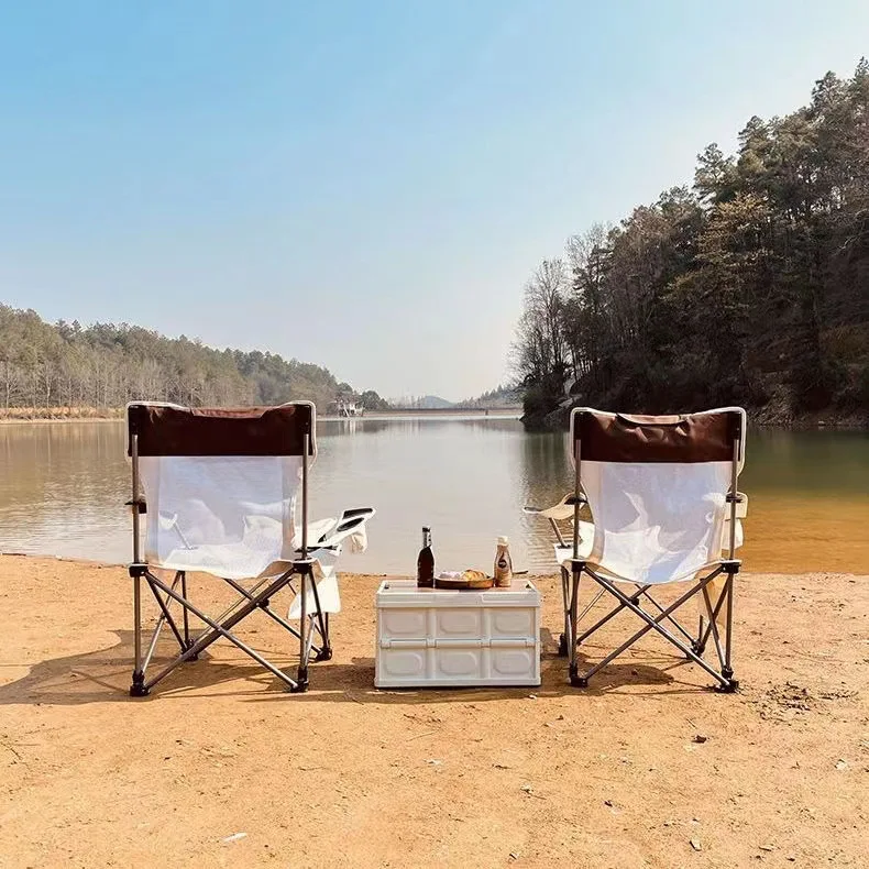 야외 접이식 라운지 의자 휴대용 초경량 낚시 의자 해변 캠핑 감독 의자 등받이 작은 의자 점심 시간