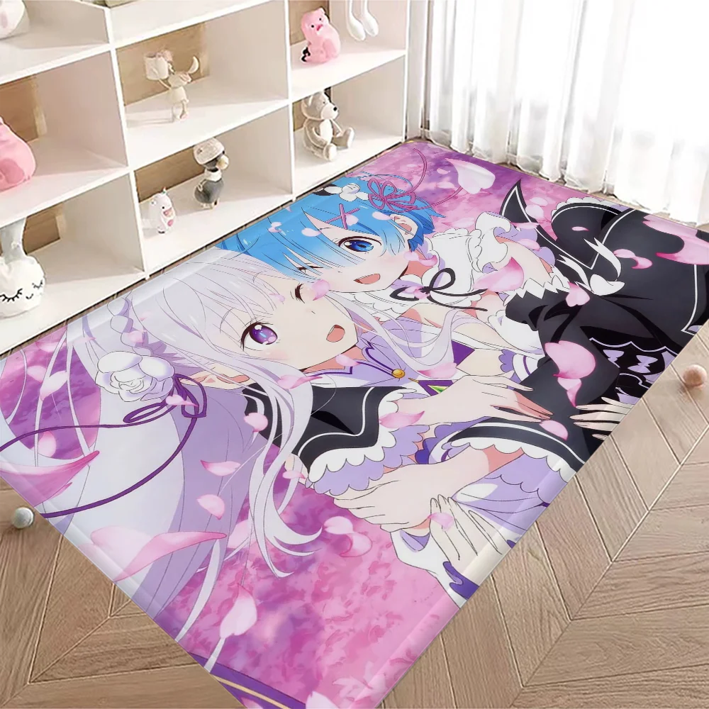 ReZERO Bathroom Mat Non-Slip Laundry Room Mat Laundry Decor Balcony Child Living Room Toilet Rug