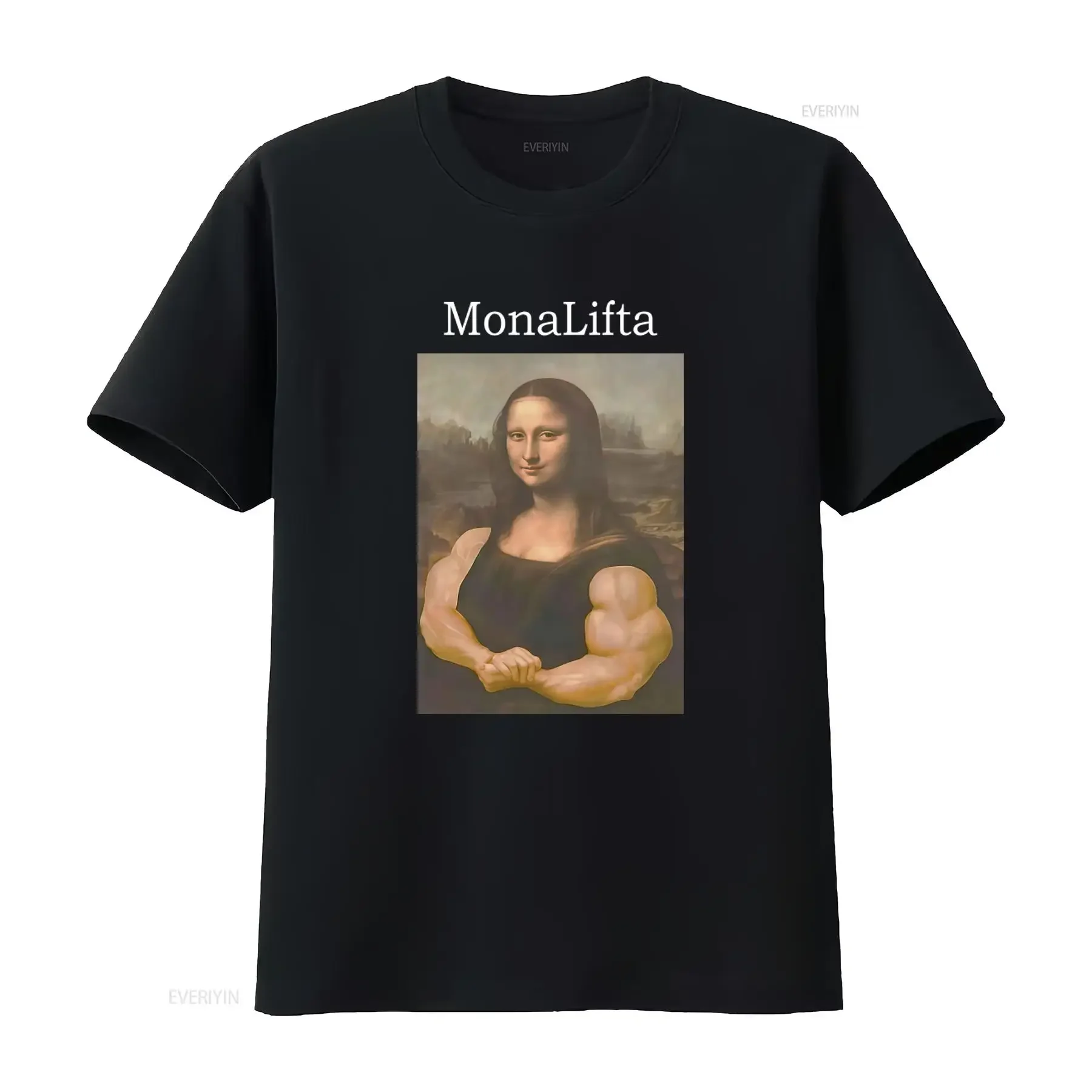 Mona Lifta Bodybuilding Lisa T Shirt Funny Gym Workout Muscle Top for Lifting Men vintage Washed Stretched Unisex Casual