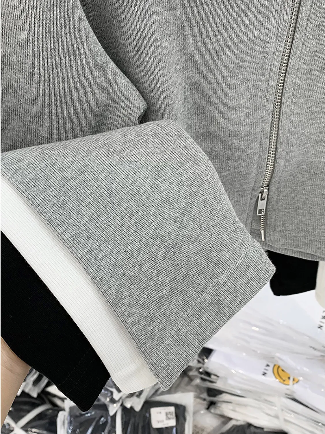 Versatile ort Knitted Jaet with Double Zipper And Cuff Autumn 2025 Women's Faion Casual  Color Long Sve Top