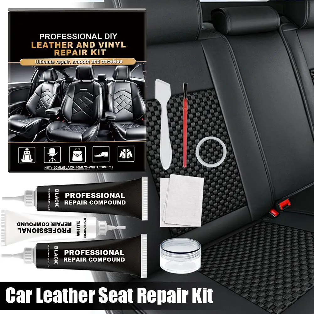 

100ml Car Care Kit Liquid Leather Skin Refurbish Repair Auto Holes Black Tool Seat Scratch ﻿ Sofa Restoration Cracks Coats K6D3
