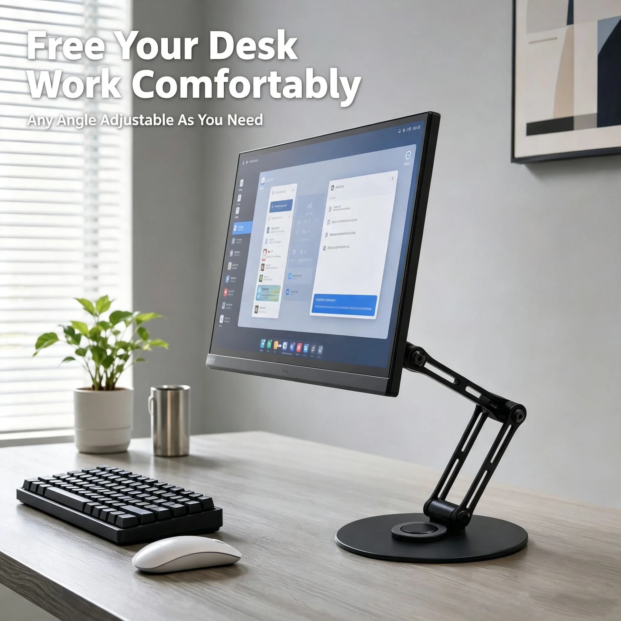 Monitor Foldable Arm Portable Monitor Pad Stand With 360 Rotation Tablet Support Displays Articulated Arm Monitor Accessories