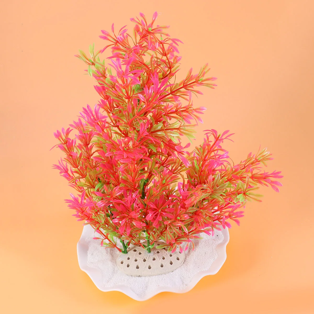 

Artificial Aquatic Plants Plastic Fish Tank Decorations Simulation Water Grass Safe Durable Ceramic Base Underwater Garden Pet