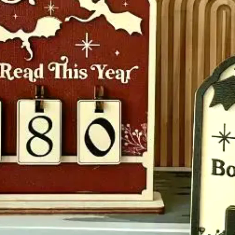 Wooden Book Read This Year Counter Reading Challenge Tracker Bookshelf Club Classroom Decor New Years Gifts For Bookworm Family