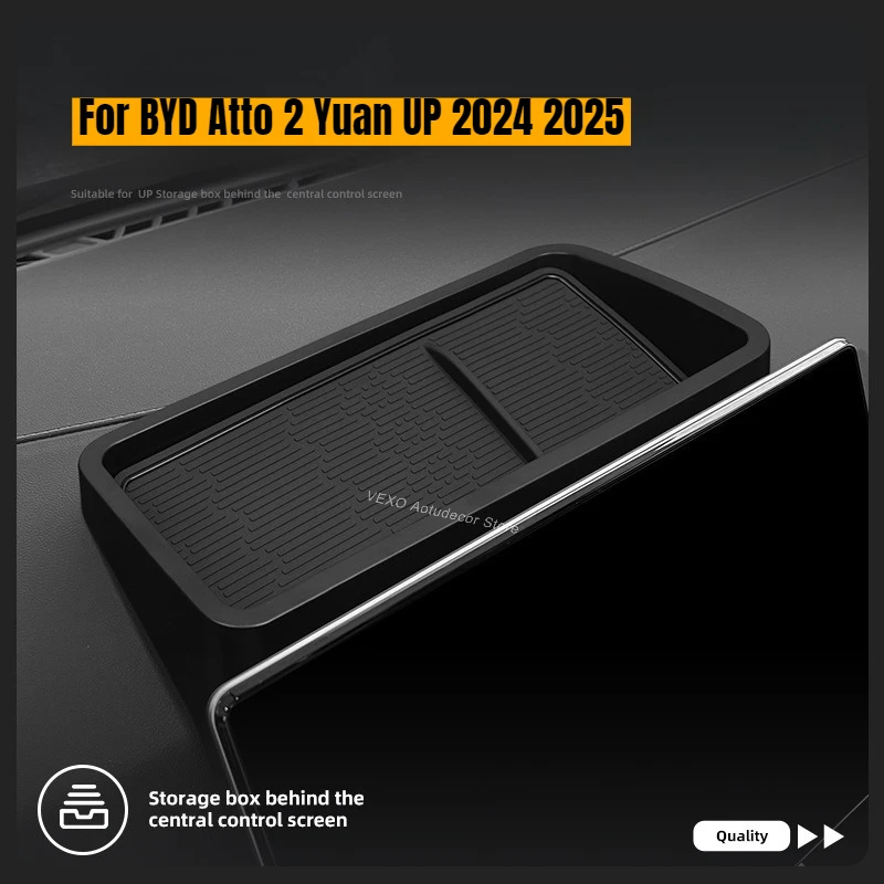

Для BYD Atto 2 Yuan UP 2024 2025: Органайзер для центральной консоли за экраном, задний органайзер-кейс для электромобиля, для хранения и порядка