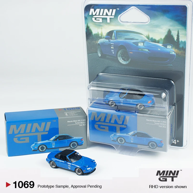 MINIGT 1/64 마즈다 미아타 MX-5 (NA) 튜닝 버전 다크 블루 MGT01069-CH 합금 장난감 자동차 다이캐스트 금속 모델 어린이용