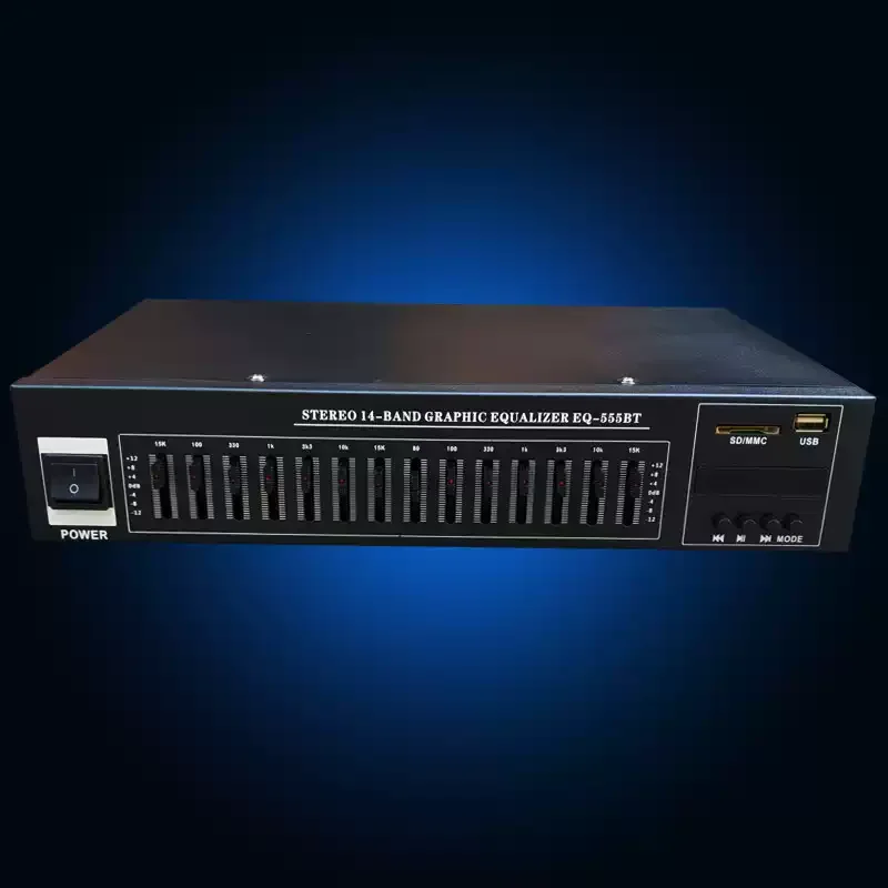 EQ555BT Hifi Home 14 BAND Garphic Stereo EQ Equalizer with Bluetooth USB FM Radio Remote Control