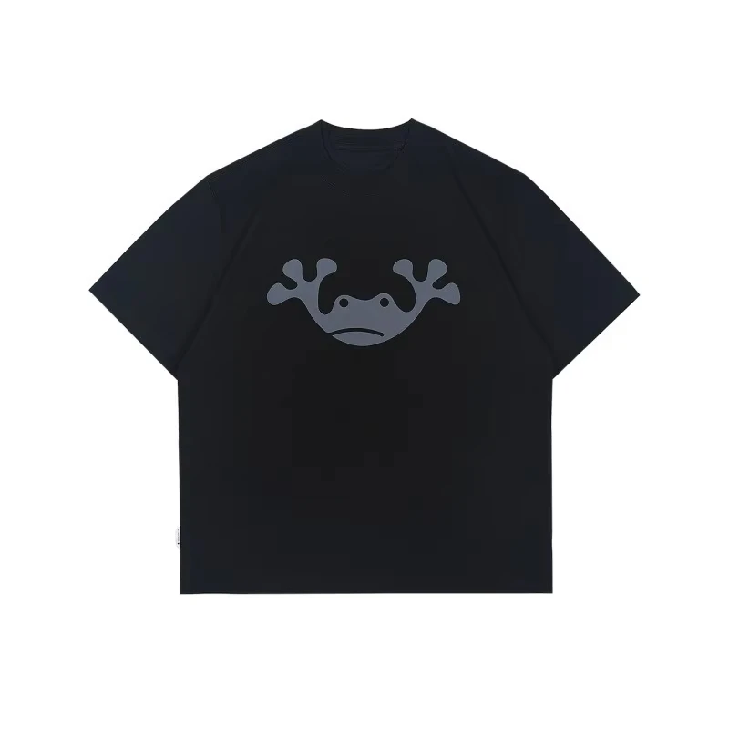 

Fun Cartoon Frog Print Fashionable Men's and Women's Loose and Casual Short-sleeved T-shirt