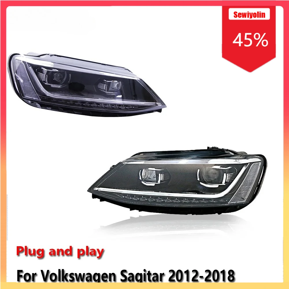 

Автомобильные светодиодные фары, автомобильные детали для Volkswagen Sagitar 2012-2018, противотуманные DRL, стоп-сигнал поворота, лампа Plug and Play
