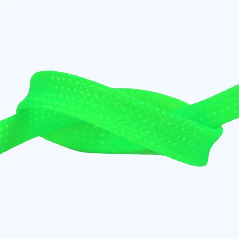 1~50m UV Green PET Braid Sleeve 2/4/6/8/10/12/14/16/20/25/30/40mm High Density Snake Skin Wrap Sheath For Electric Cables