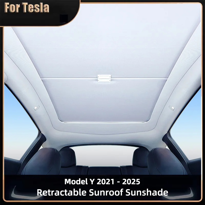 

For Model Y 2025 Newest Retractable Sunroof Sunshade Upgrade Car Scroll Panoramic Sun Visor Roof Skylight 2024 Car Accessories