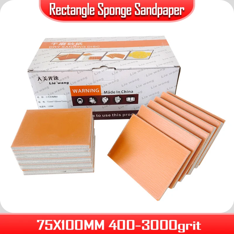 

Sponge Sandpaper Rectangle Foam Sanding Block 75*100mm for Car Polishing Sanding Wet Dry Abrasive Tool Car painting