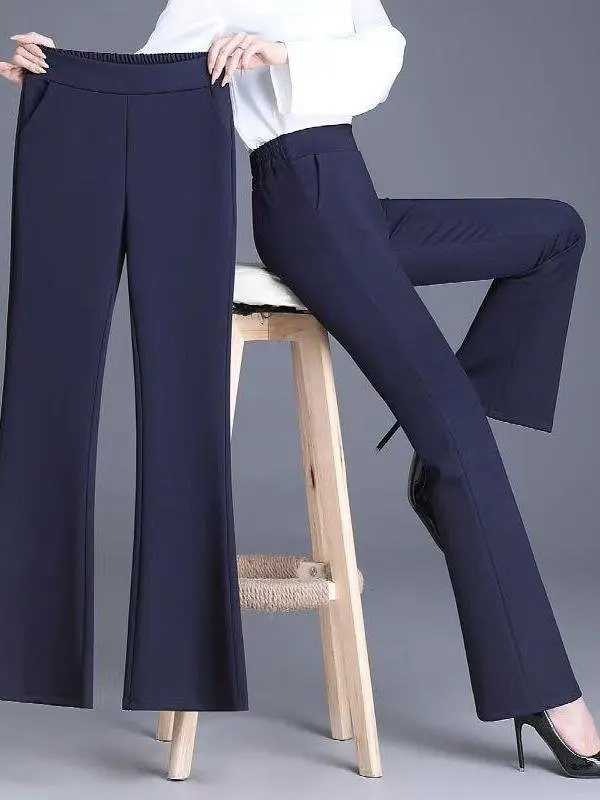 Women's Casual Flared Pants High Waist Loose Slimming Comfortable l Waist Effect 3D Asymmetric Casual Trousers