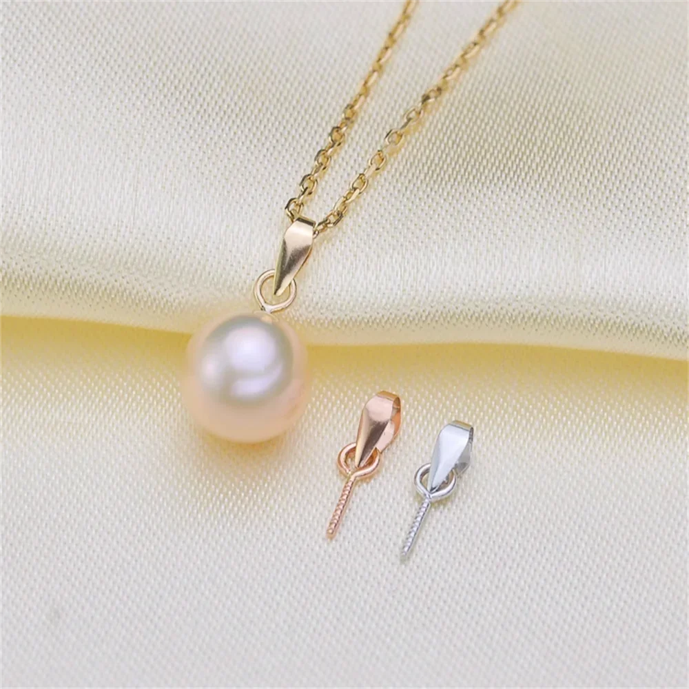 

DIY Accessories G18K Yellow Gold Pendant Empty Tray Horseback Pearl Pendant Necklace Pendant Empty Tray Available with 8-17mm