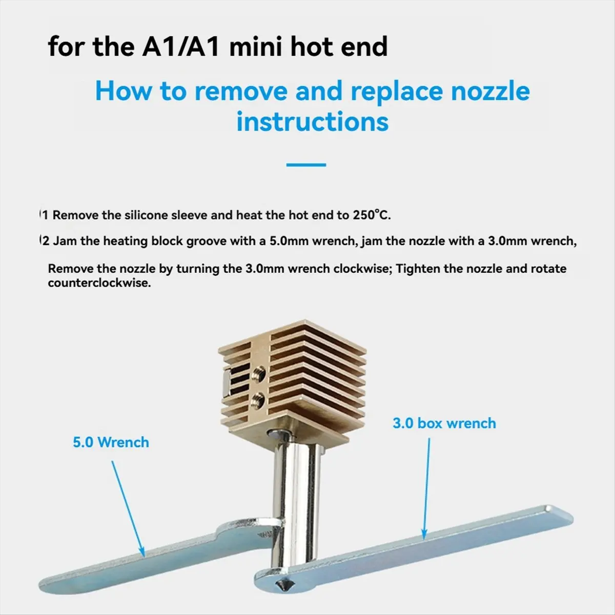 DT77 Upgraded Hotend Kit for Bambu Lab A1/A1 Mini Hardened Steel Nozzle, Brass Heat Sink, Enhanced 3D Printer Performance