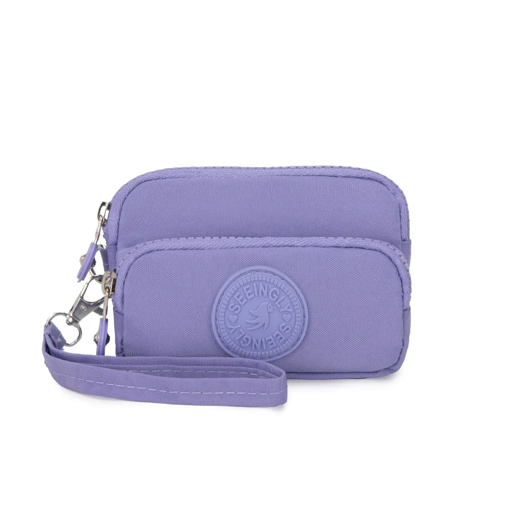 

New Waterproof Coin Purse Solid Color with Key Ring Card Holder Coin Bags Large Capacity Wear-resistant Handbags
