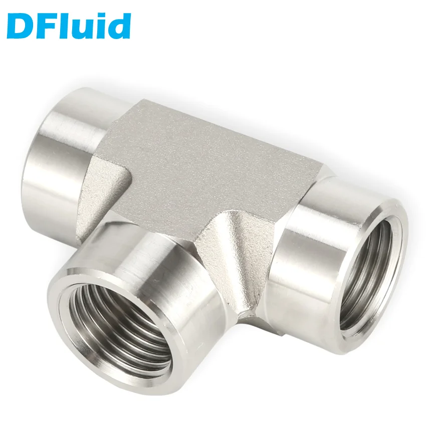 

SS316 Female TEE NPT BSP BSPT 1/8" 1/4" 3/8" 1/2" 3/4" 3 Way Connector 3000psig 20MPa Pipe Fitting Adapter Stainless Steel