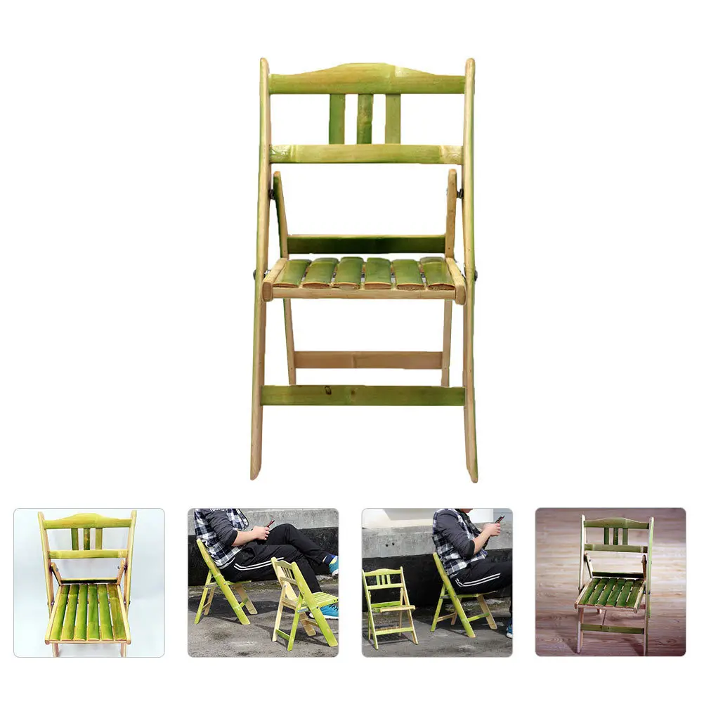 1개 대나무 접이식 의자 휴대용 야외 캠핑 의자 정원 낚시 하이킹 접이식 의자 수제 편안한 의자
