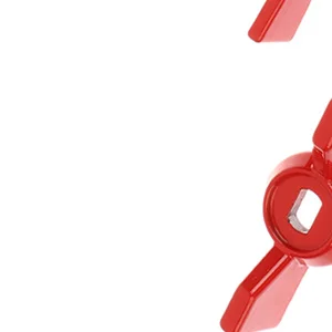 Wrench and Valve Handle Combo, Butterfly Handles, Red, Aluminium, 2 Pieces